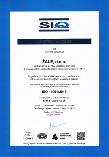 Certifikat 14001:2015